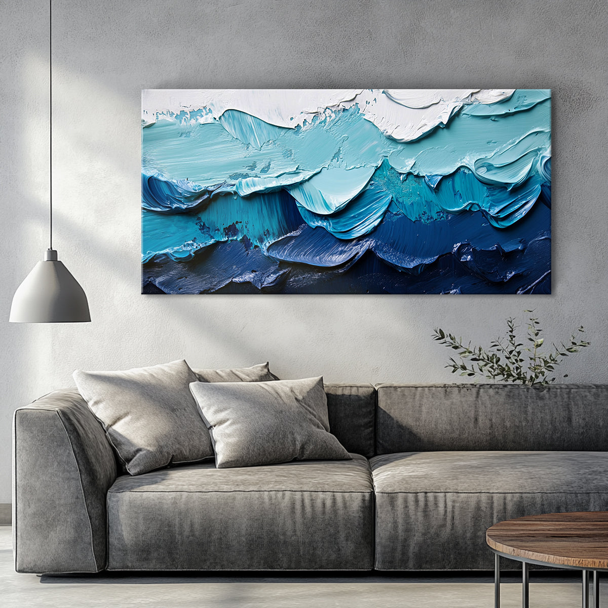 Oceanic Layers Landscape Abstract Canvas Wall Art
