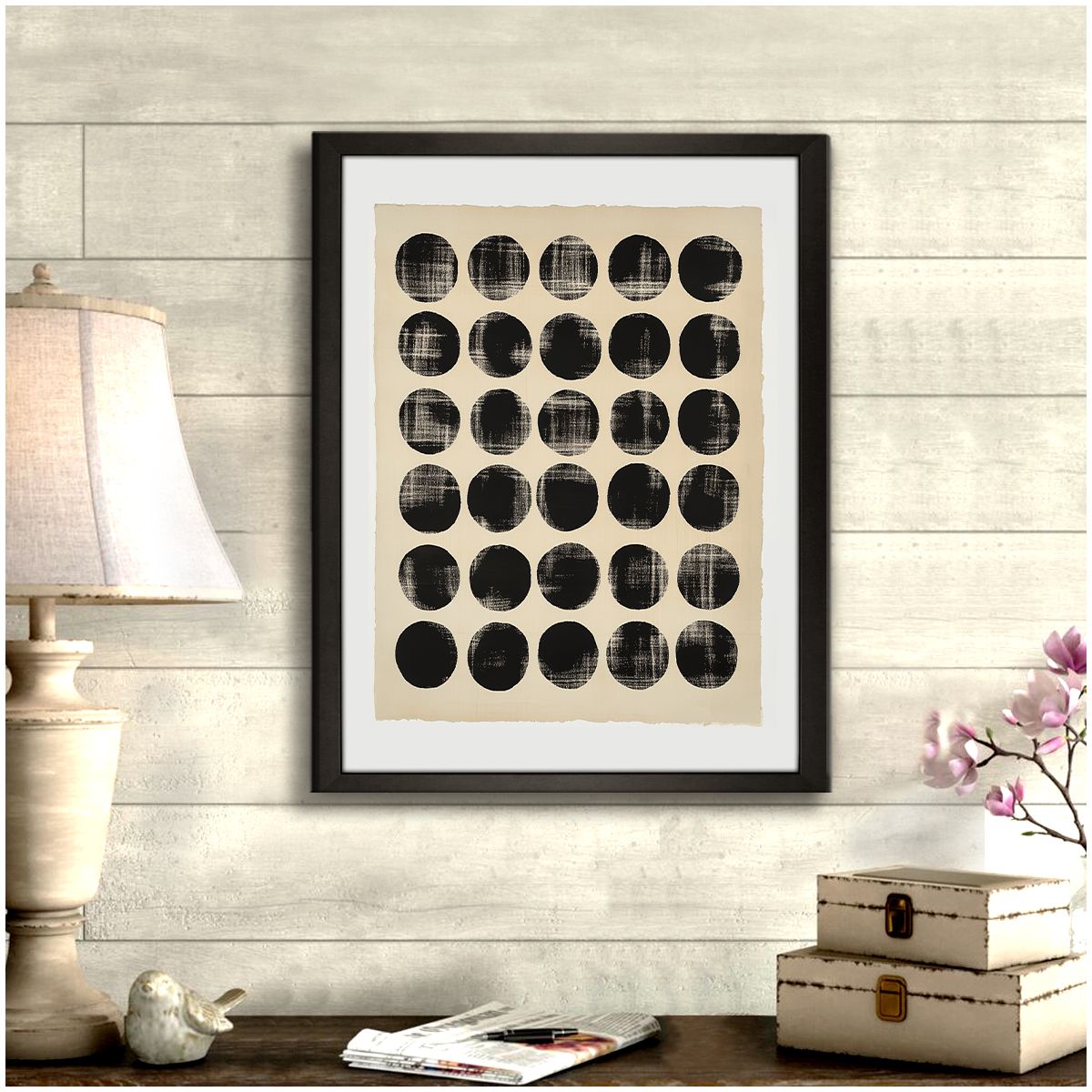 Minimal Grid Abstract Canvas Print for Living Room