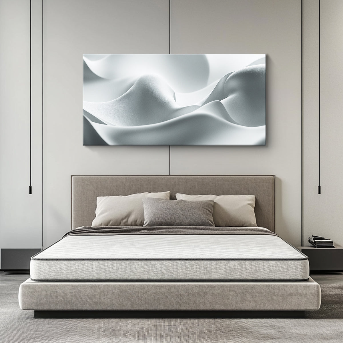 Silken Serenity Minimalist Abstract Canvas Wall Art for Living Room