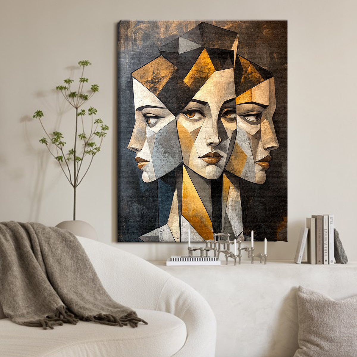 Reflections of Thought Abstract Portraiture Canvas Wall Art