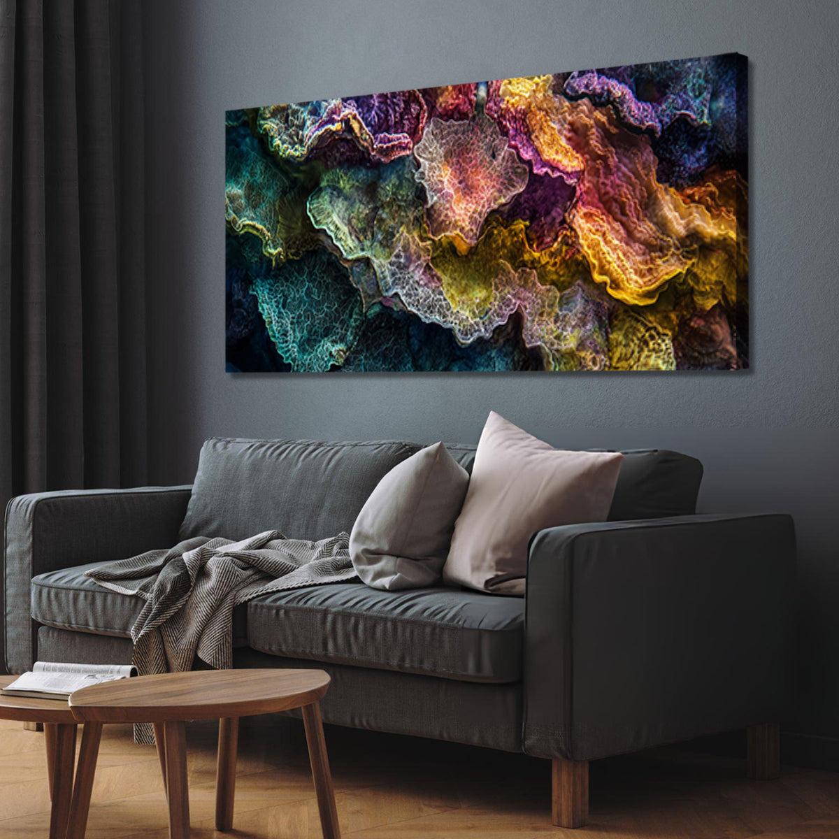 Coral Reverie Digital Abstract Canvas Wall Art
