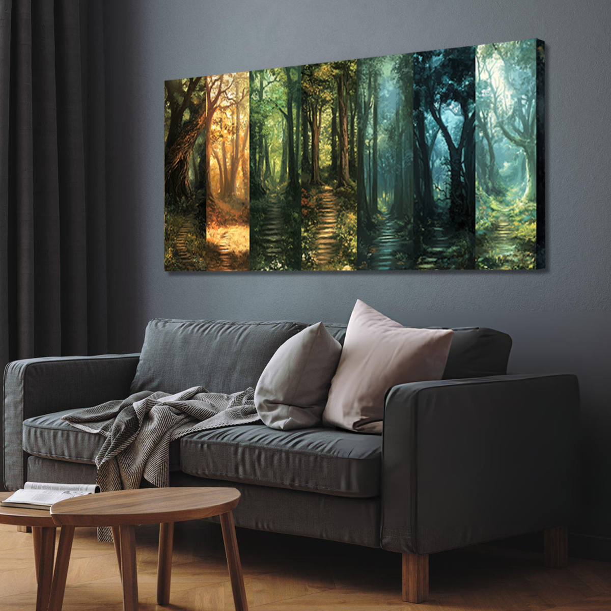 Seasons of the Forest Landscape Abstract Canvas Wall Art