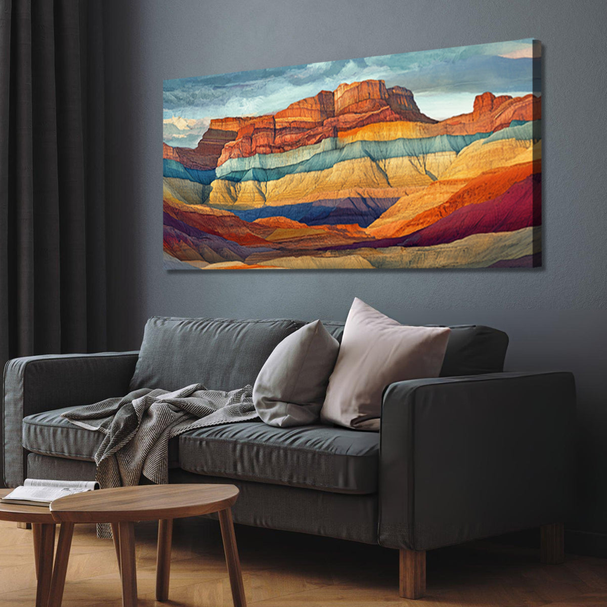 Canyon Colors Vibrant Landscape Abstract Canvas Wall Art