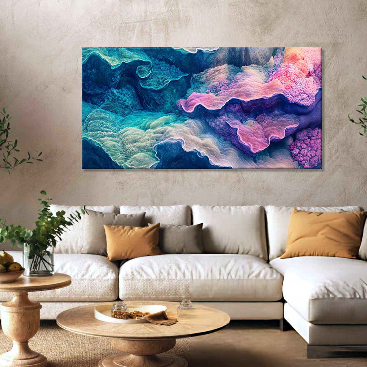 Serene Waves Surreal Abstract Canvas Wall Art for Living Room