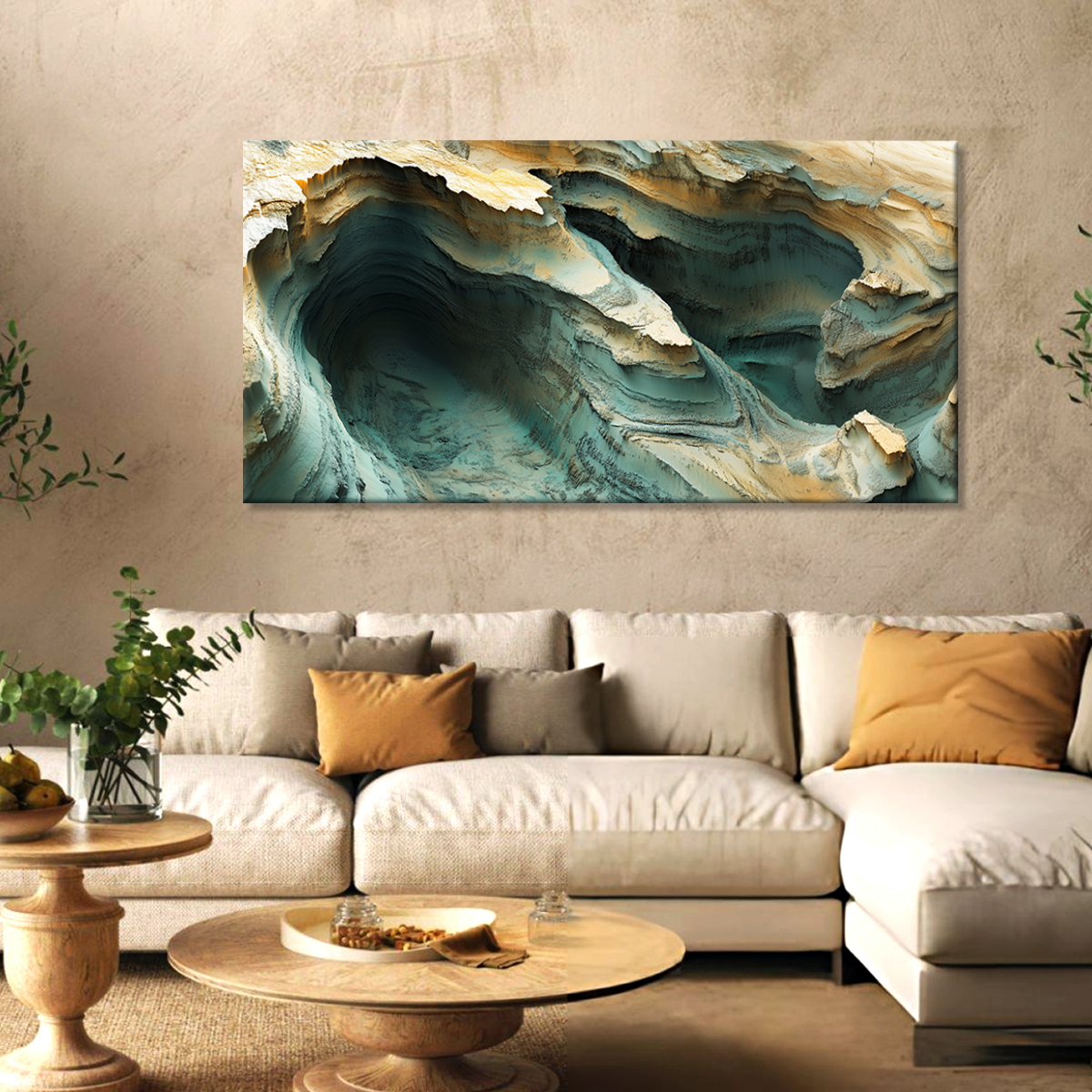 Echoes of Erosion Landscape Abstract Canvas Wall Art