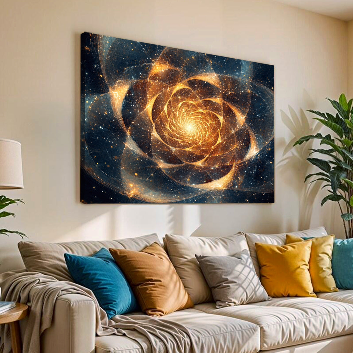 Cosmic Spiral Digital Cosmic Abstraction Canvas Wall Art