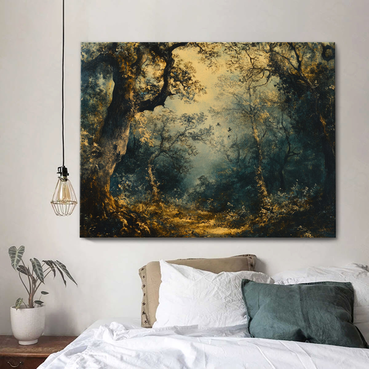 Enchanted Grove Nature Abstract Canvas Wall Art for Living Room