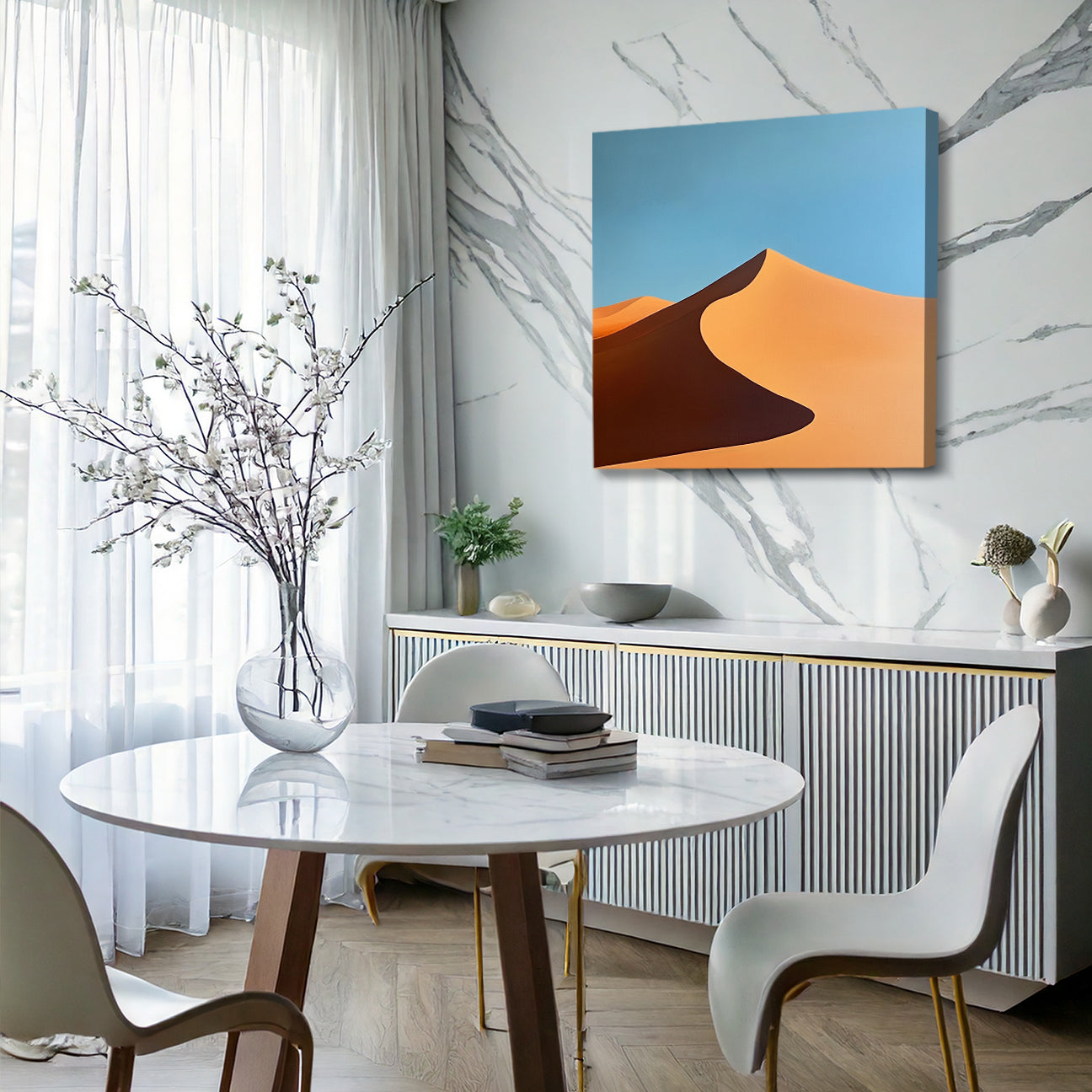 Dune Minimalist Square Canvas Print