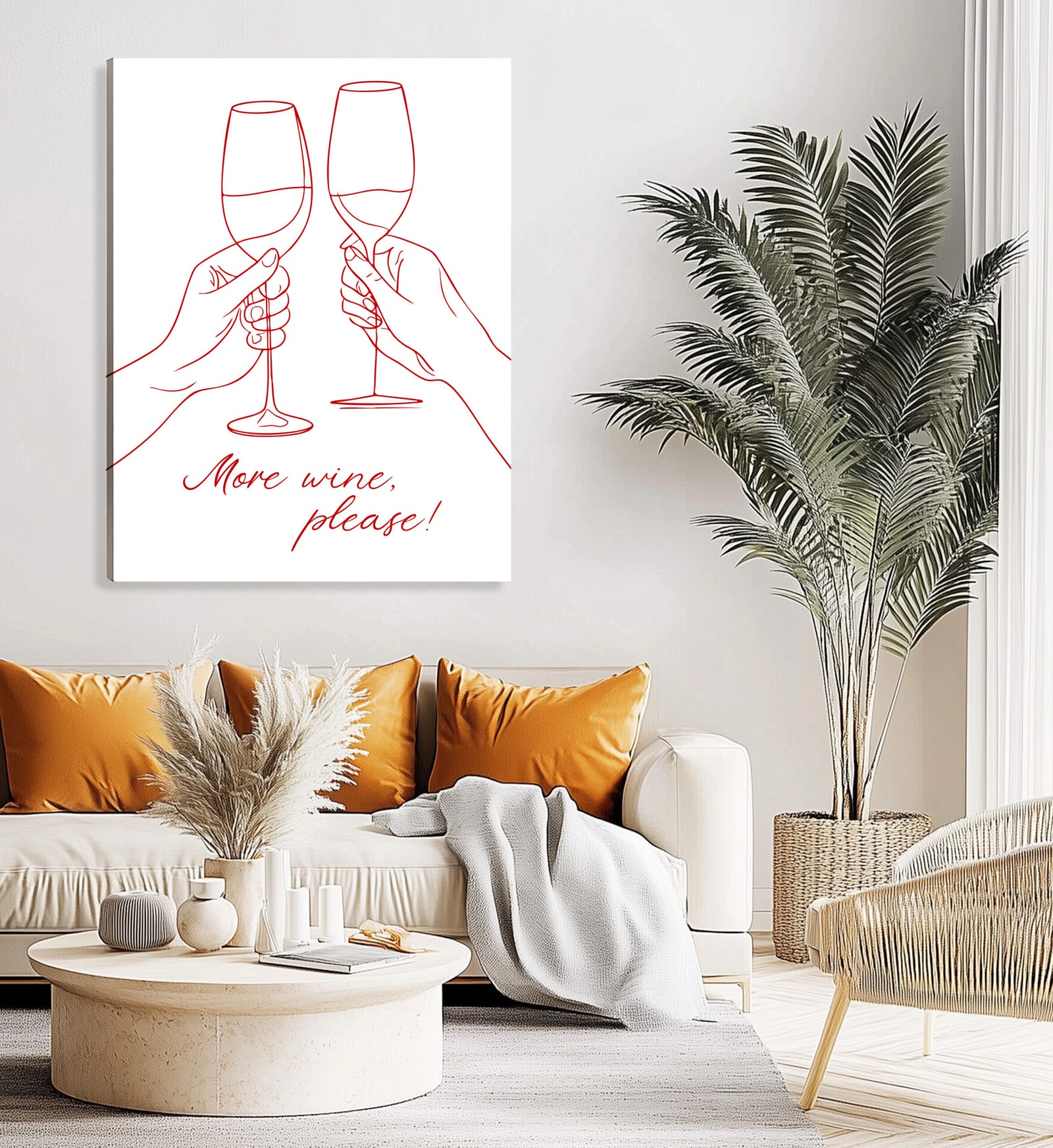 More Wine, Please Minimalist Wall Art
