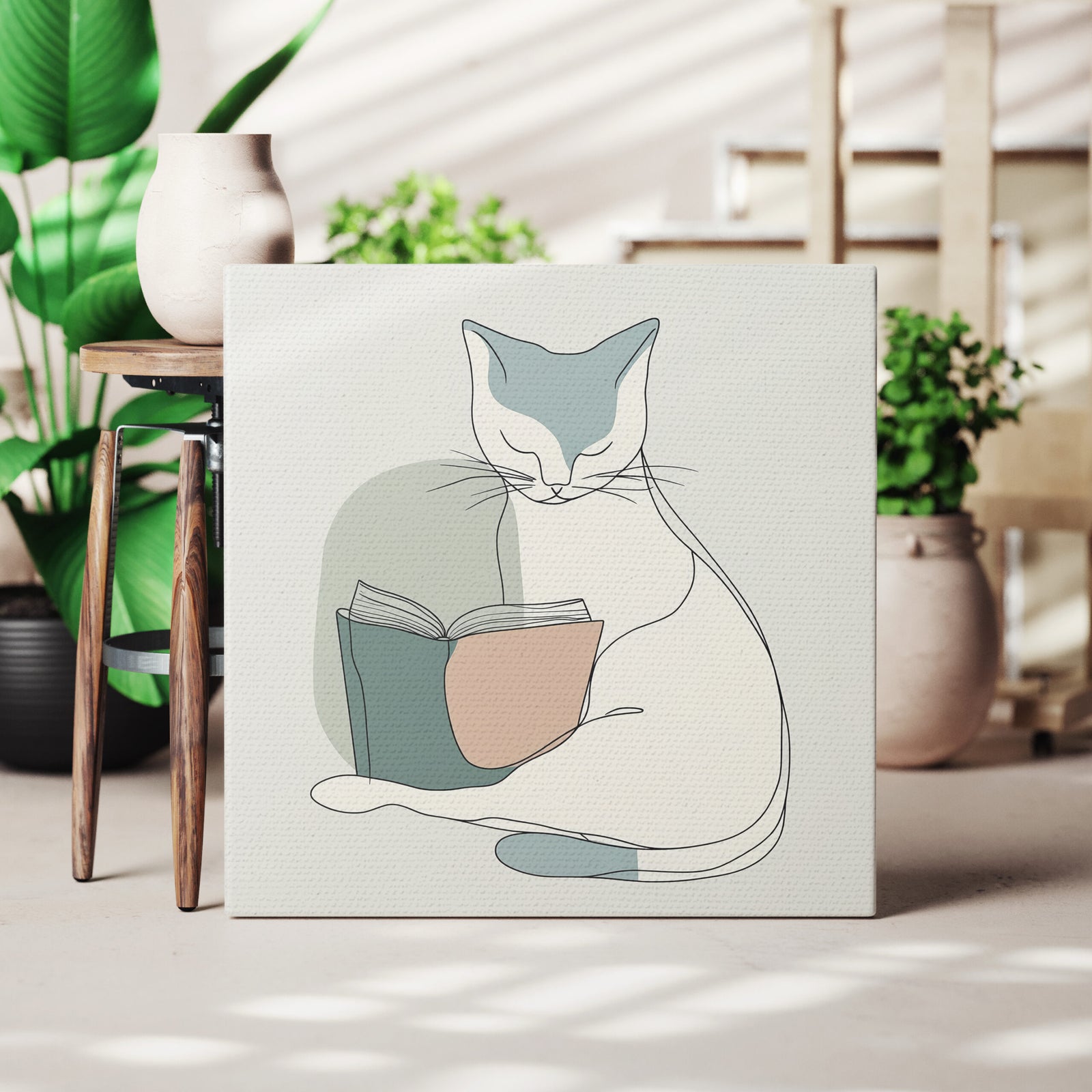 Open Book Minimalist Canvas Wall Art