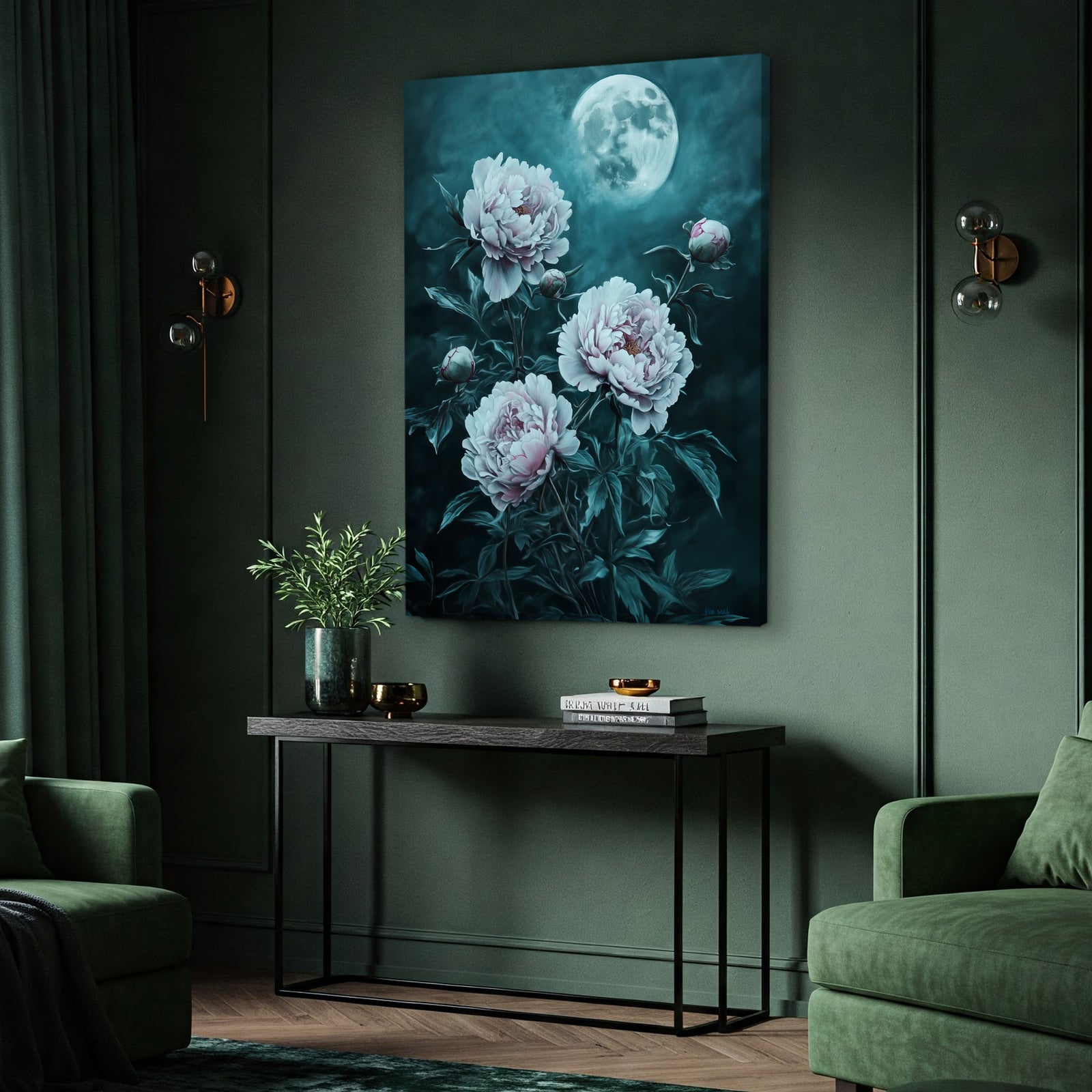 Soft Pastel Peonies Fine Art Floral Canvas Print