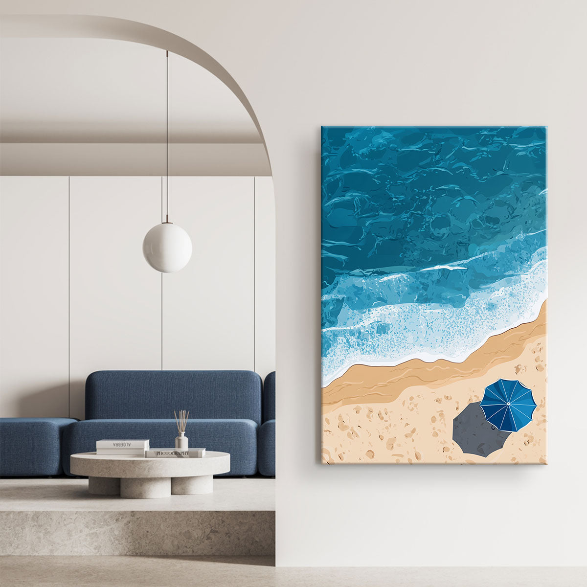 Calming Beach Wall Art Aerial Canvas