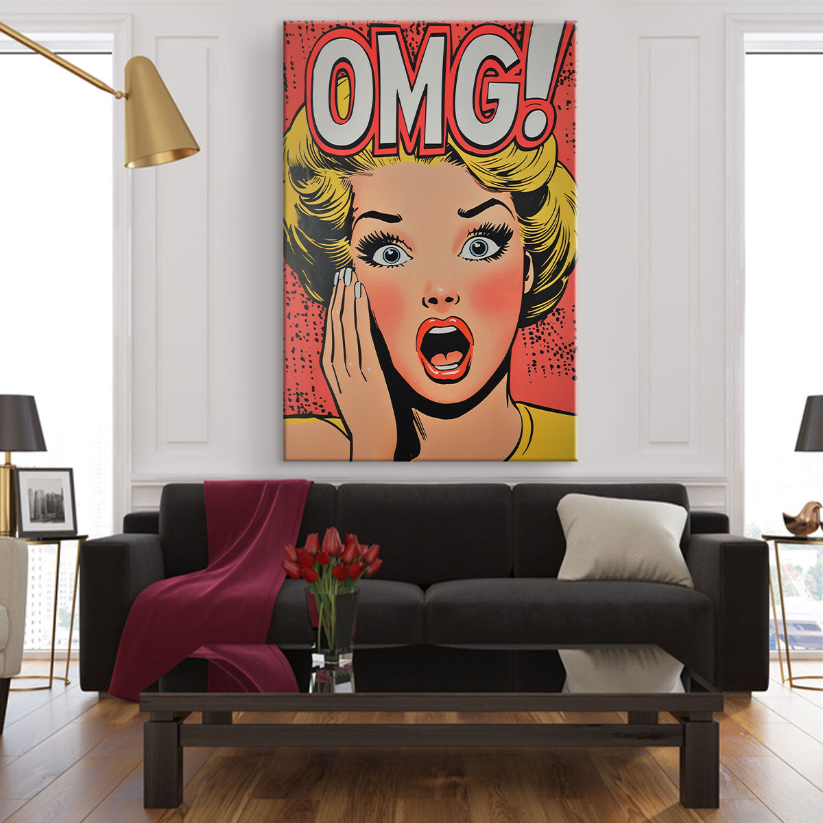 Pop Art Woman Wall Art Comic Style Portrait