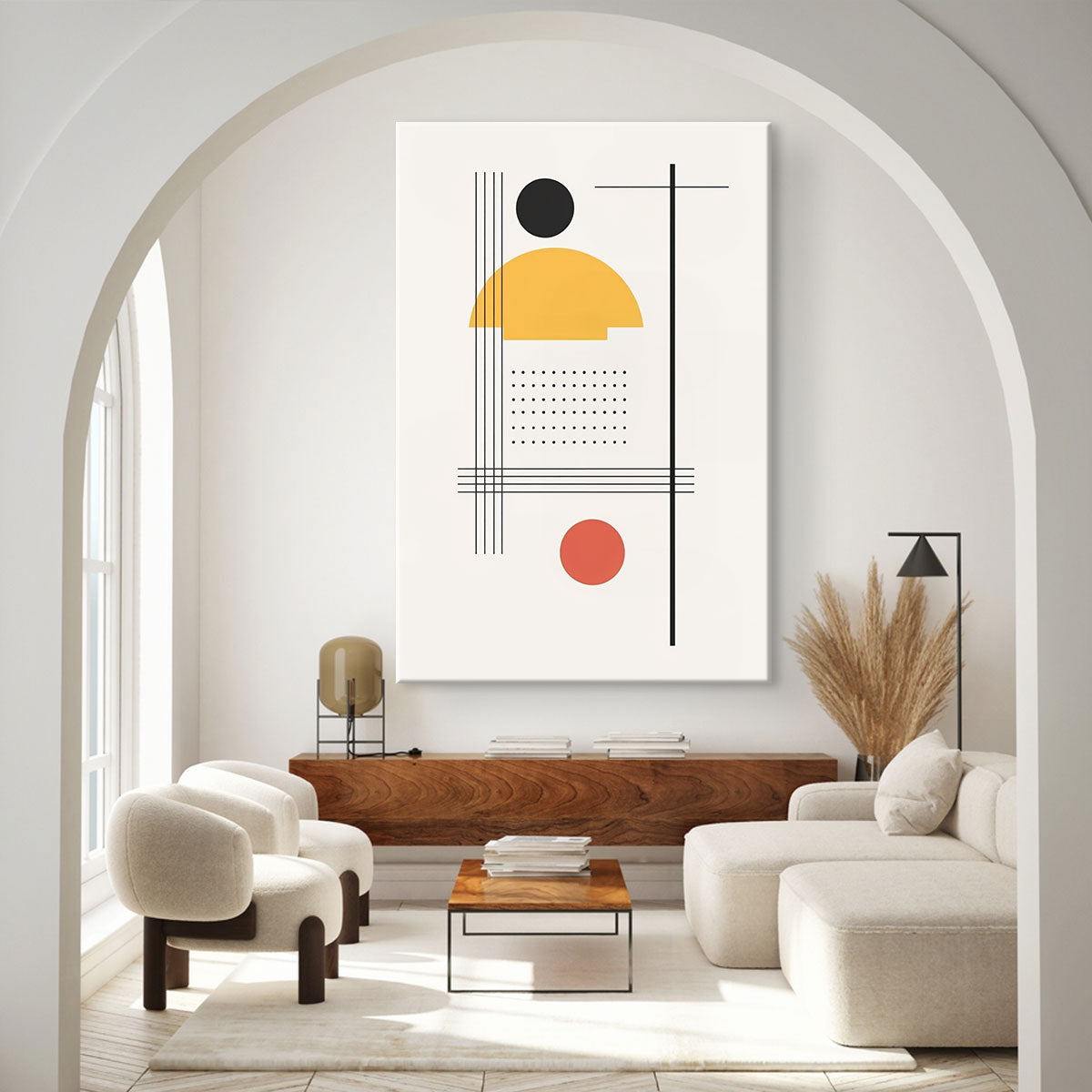 Bauhaus Inspired Geometric Art Canvas