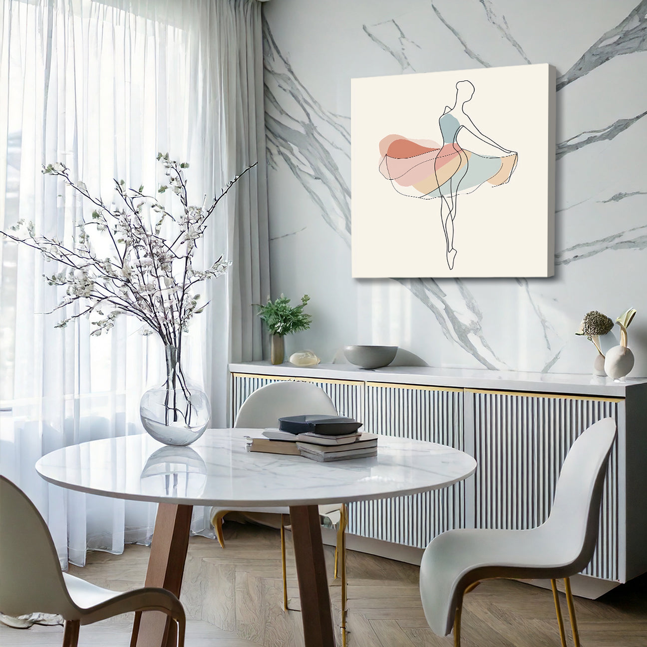 Ballet Dress Minimalist Canvas Wall Art