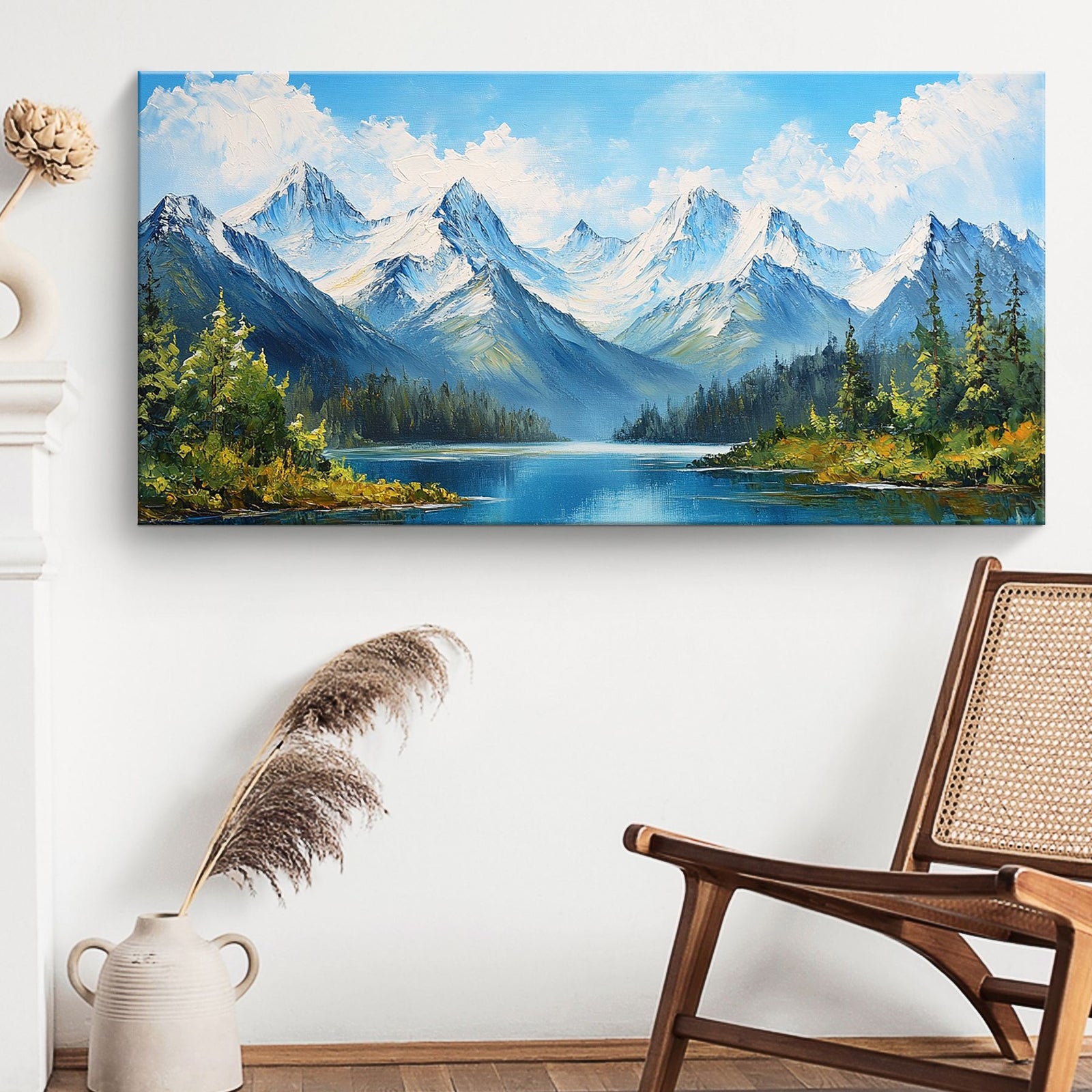 Landscape Canvas Snowy Mountain Wall Art