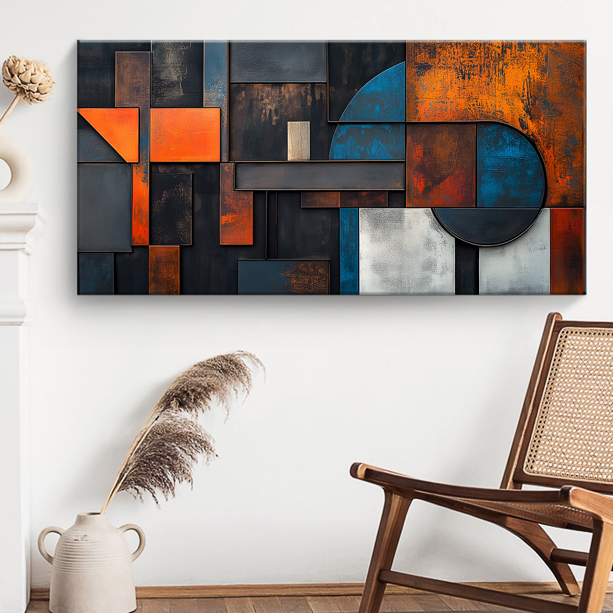 Vibrant Textured Abstract Canvas Wall Art for Living Room