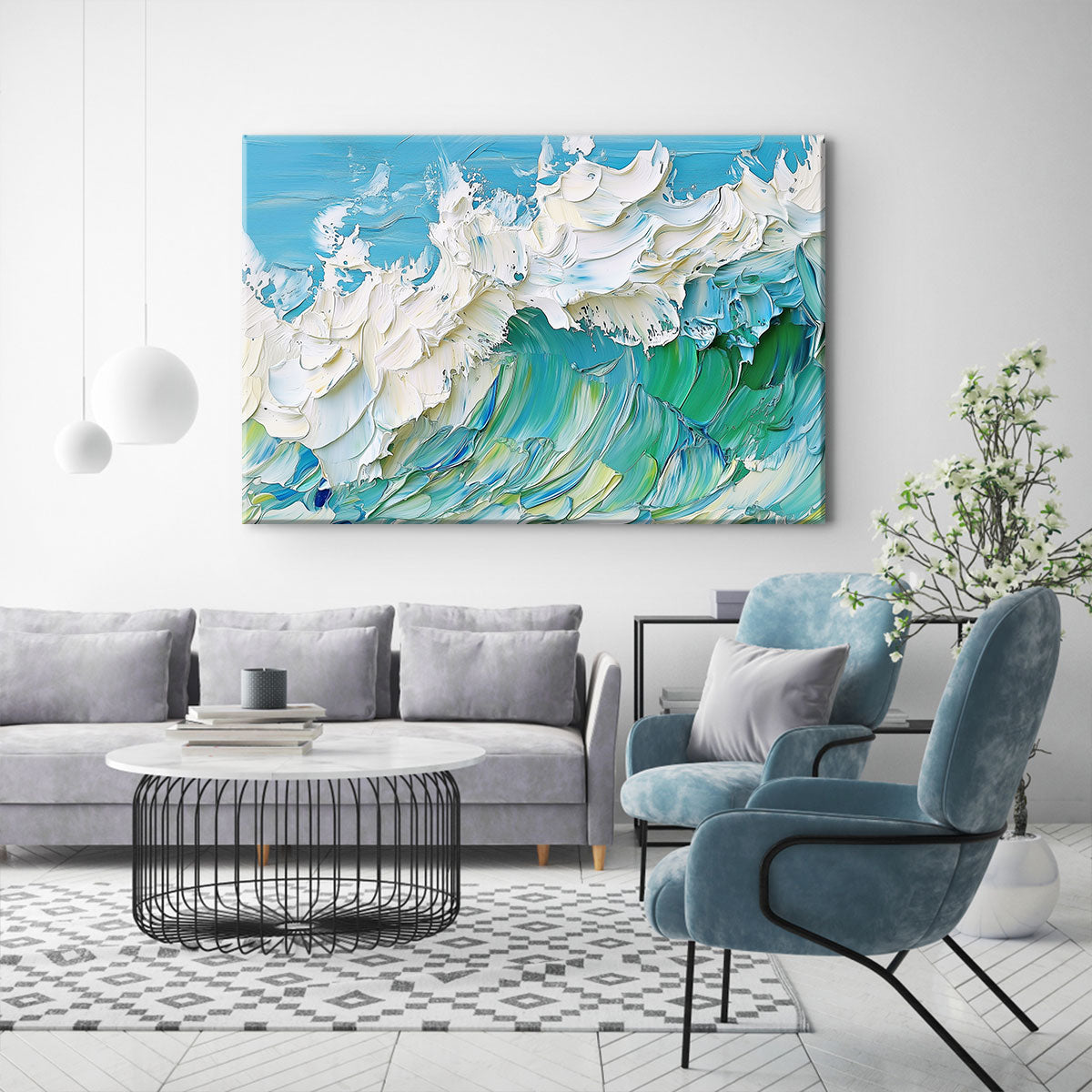 Dynamic Ocean Abstract Canvas Beach Wall Art