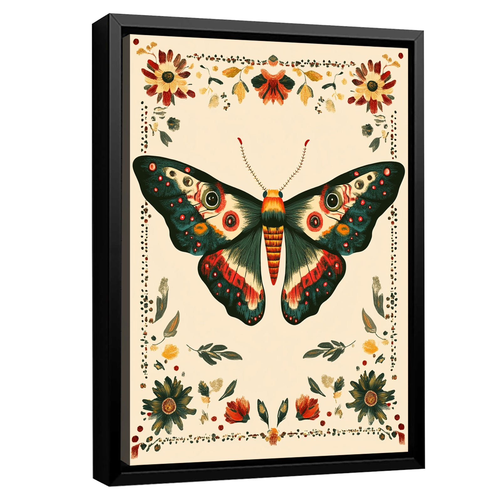 Whimsical Moth And Bloom Boho Wall Decor