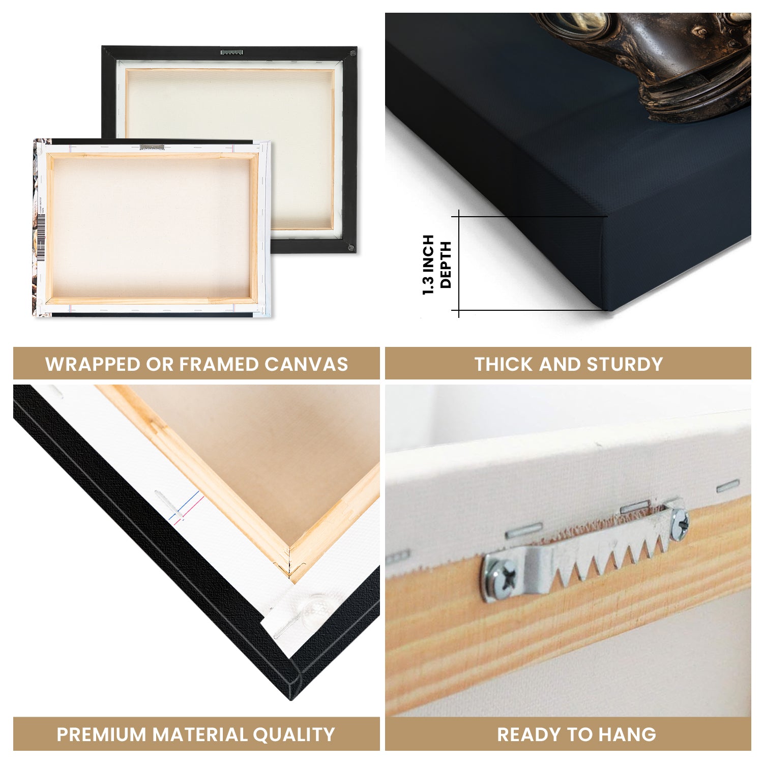 Blooming Flowers In Diving Helmet Vintage Canvas Art