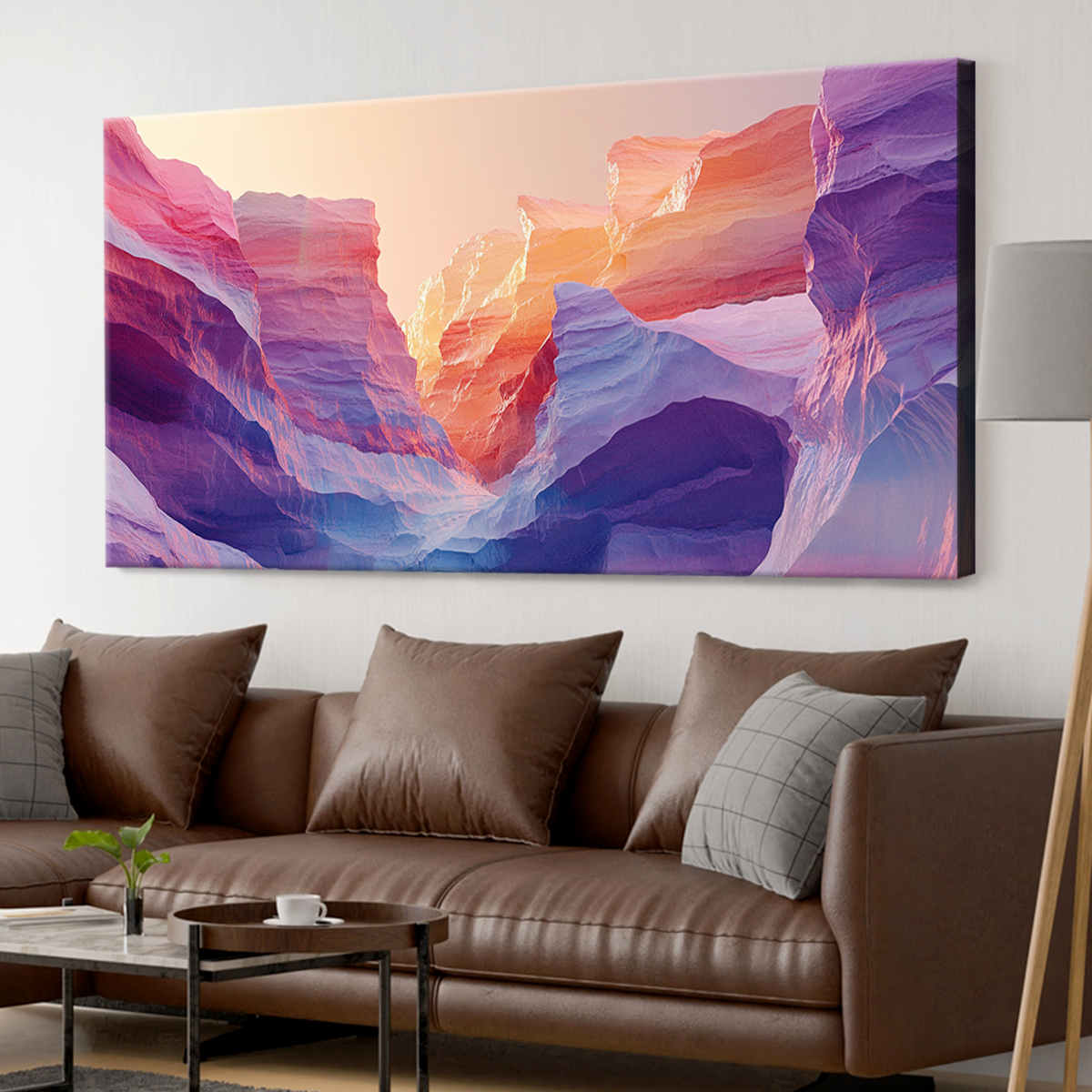 Twilight Canyons Landscape Abstract Canvas Wall Art