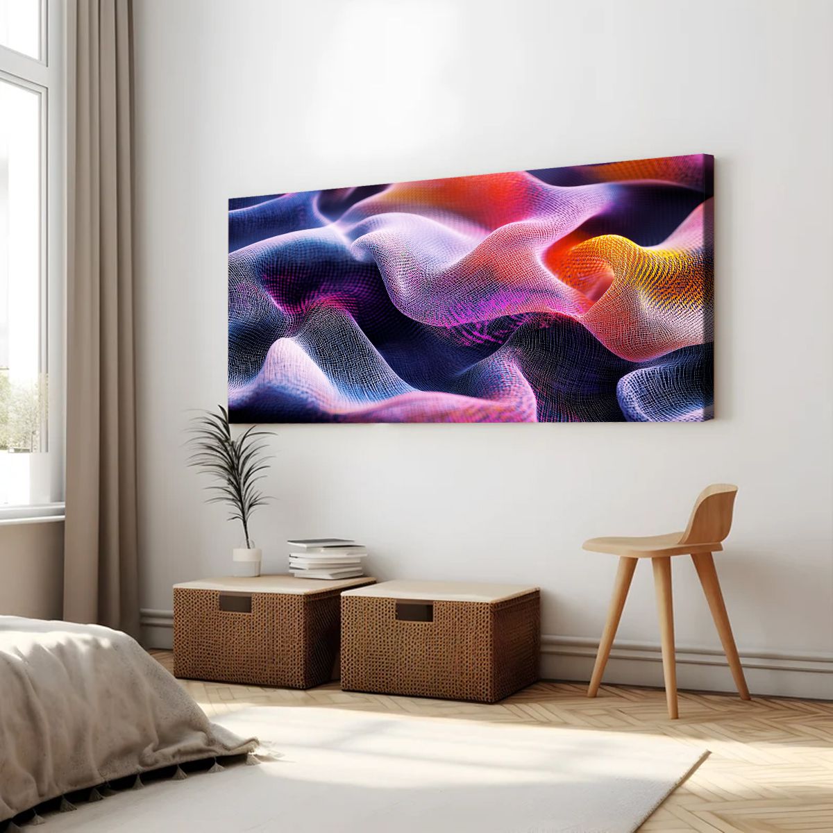 Vibrant Fluidity Modern Abstract Canvas Wall Art for Living Room