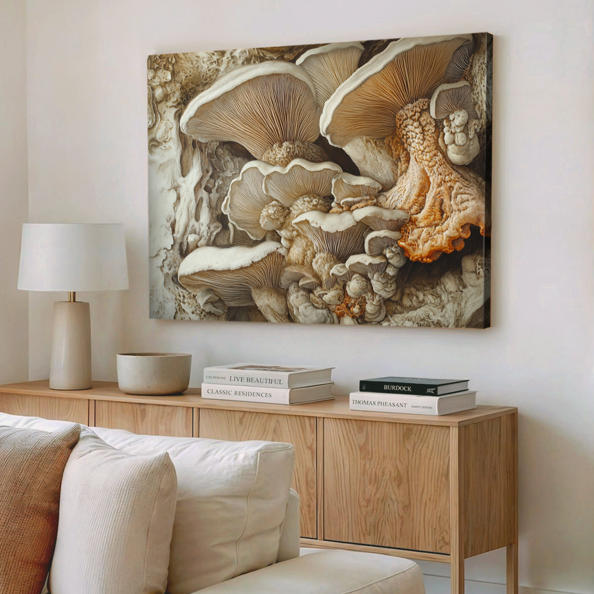 Earthly Fungi Nature Abstract Canvas Wall Art for Living Room