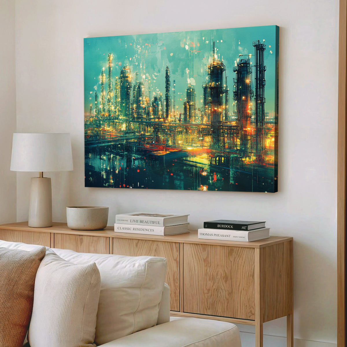 Industrial Dreams Contemporary Urban Abstract Canvas Wall Art