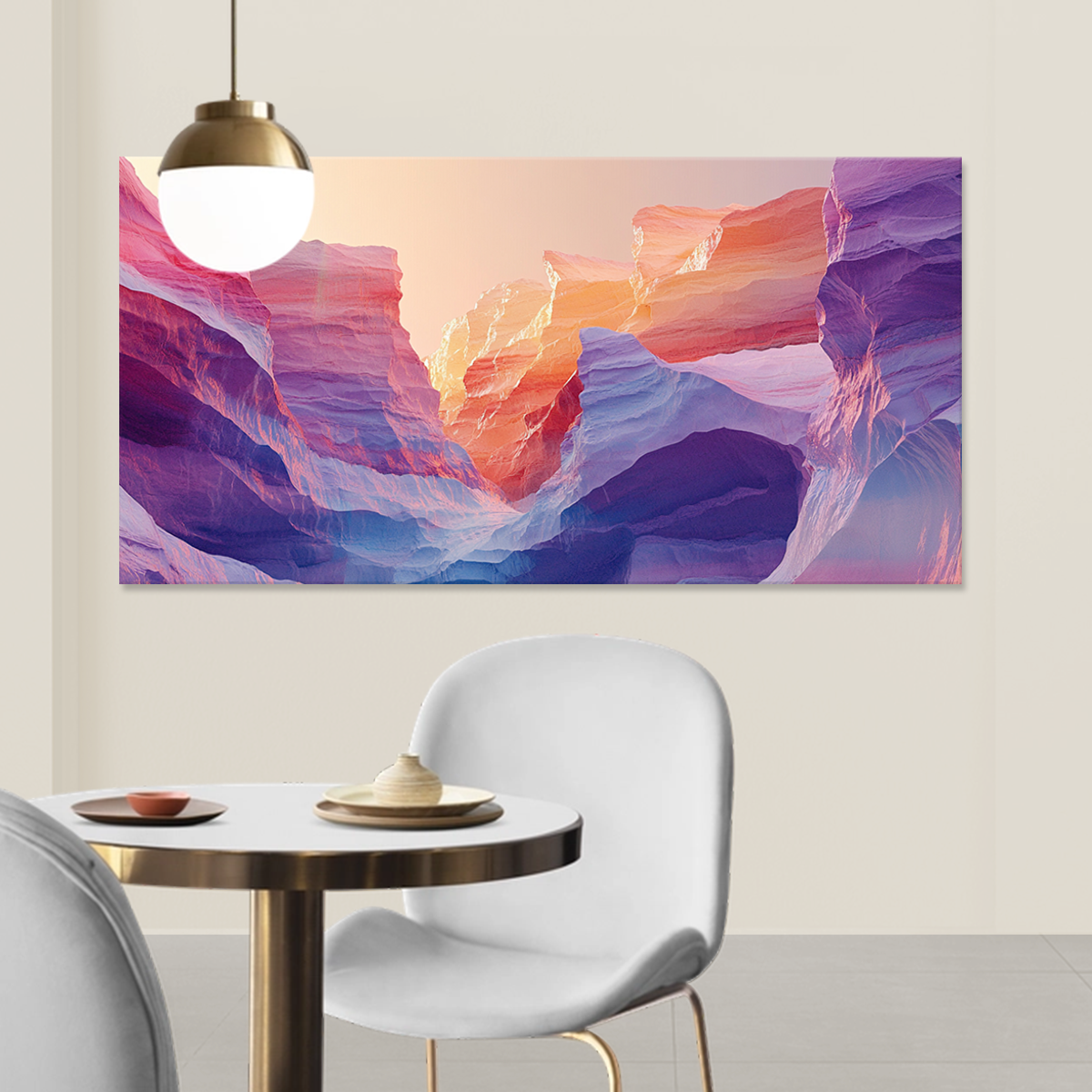 Twilight Canyons Landscape Abstract Canvas Wall Art