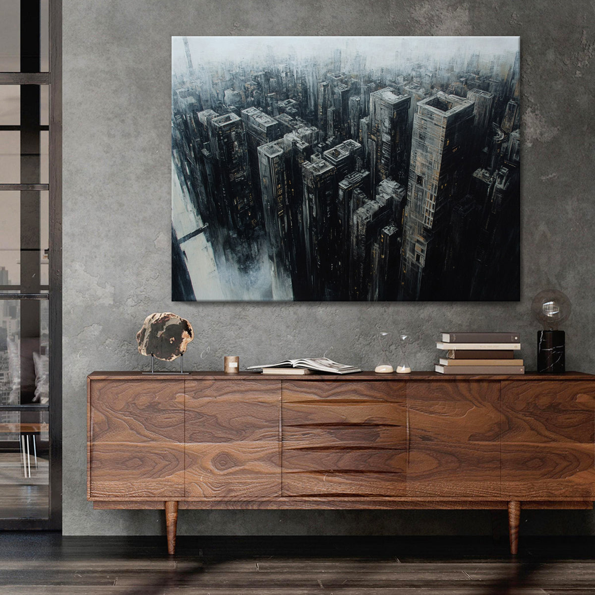 Urban Abyss Urbanism Abstract Canvas Wall Art