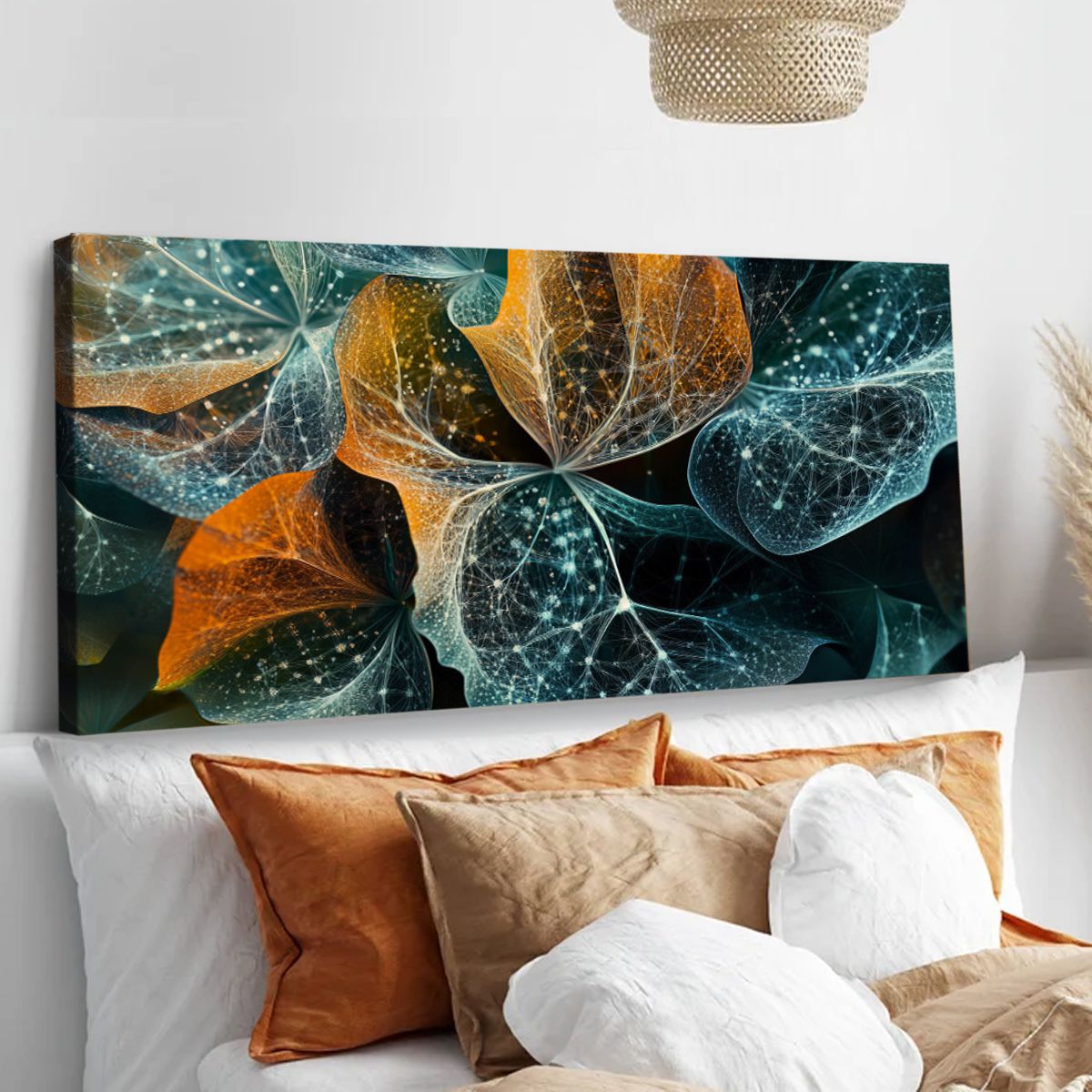 Luminous Leaves Landscape Abstract Canvas Wall Art for Living Room