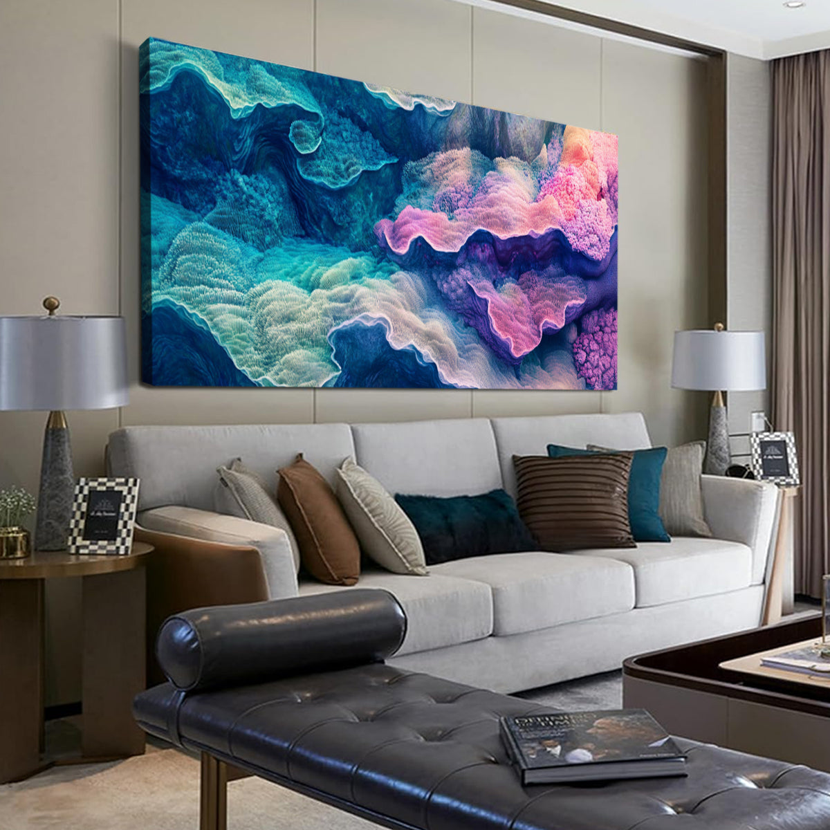 Serene Waves Surreal Abstract Canvas Wall Art for Living Room