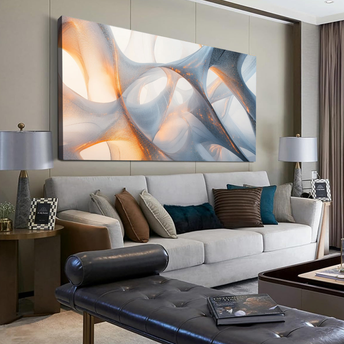 Fluid Elegance Translucent Abstract Canvas Wall Art