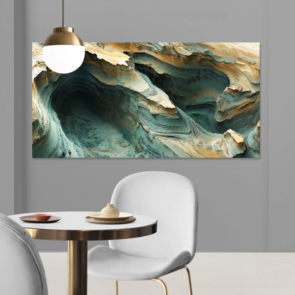 Echoes of Erosion Landscape Abstract Canvas Wall Art