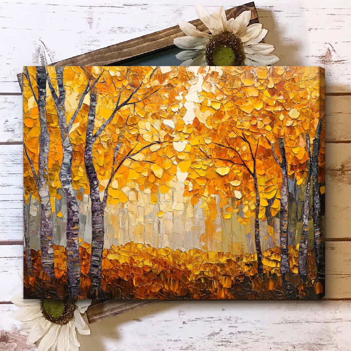Autumn Landscape Abstract Canvas Wall Art for Living Room