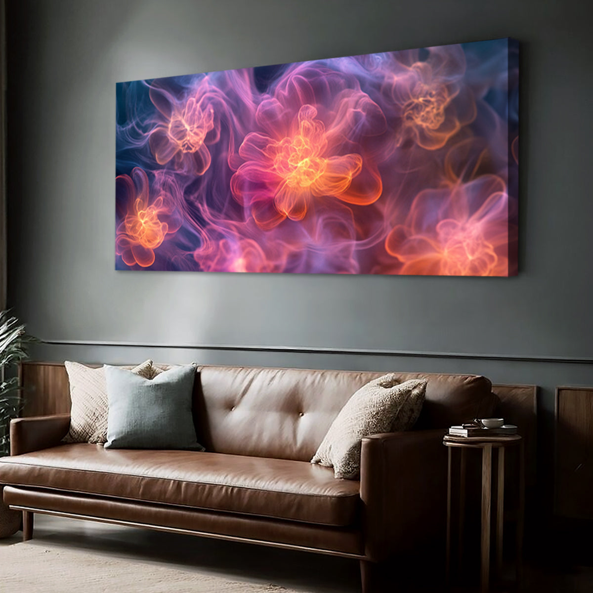 Ethereal Blooms Digital Floral Abstract Canvas Wall Art