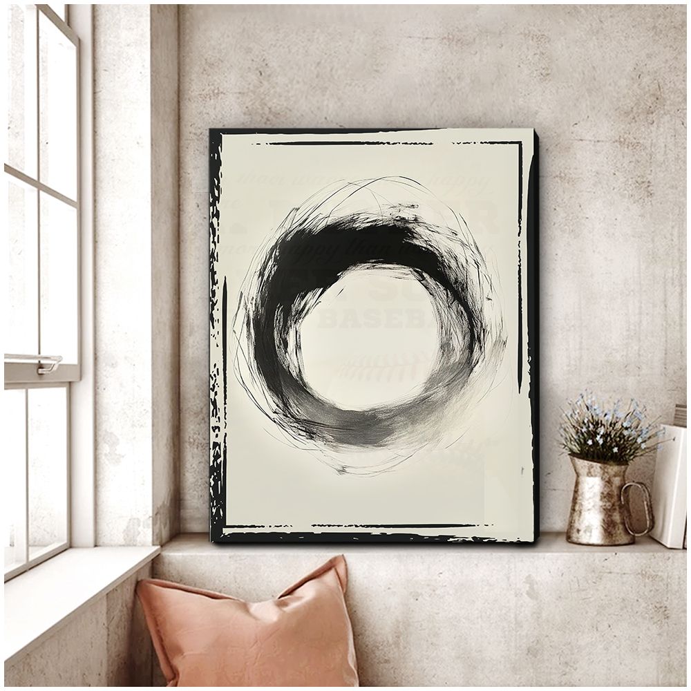 Zen Circle Abstract Canvas Print for Living Room