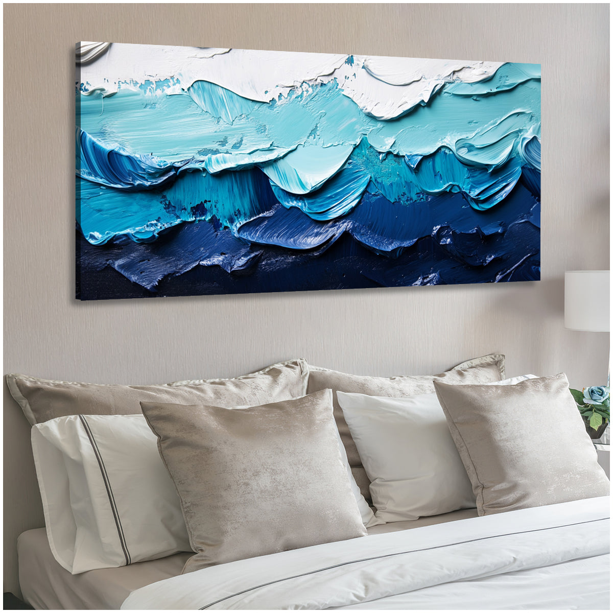 Oceanic Layers Landscape Abstract Canvas Wall Art
