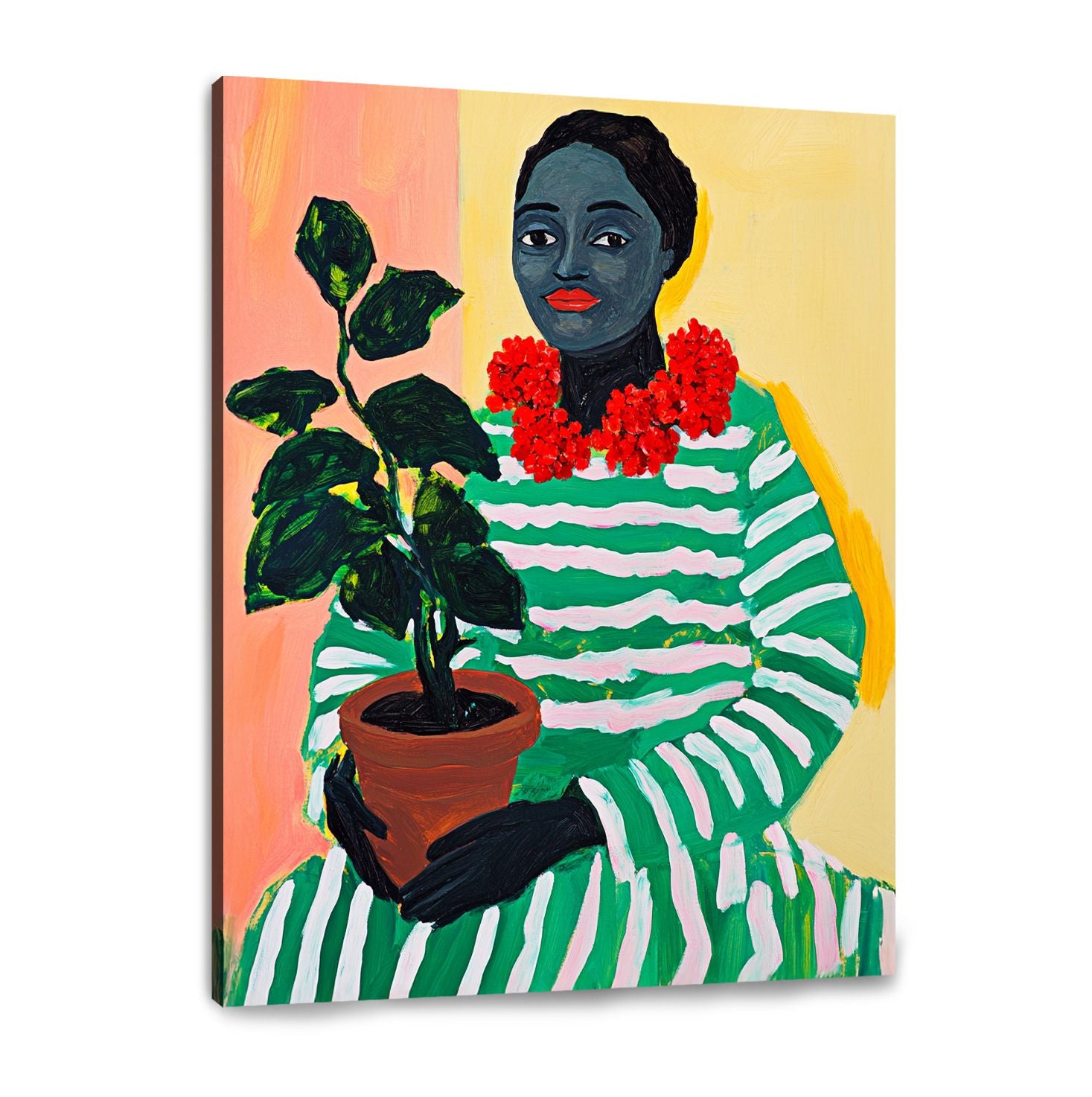 Modern Woman Portrait Canvas Vintage Artwork