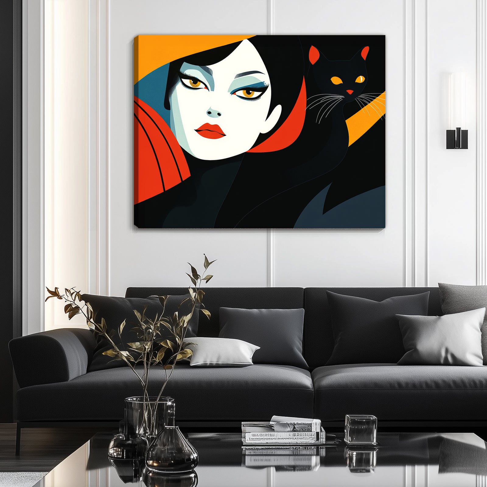 Modern Cat Woman Abstract Wall Art For Your Space