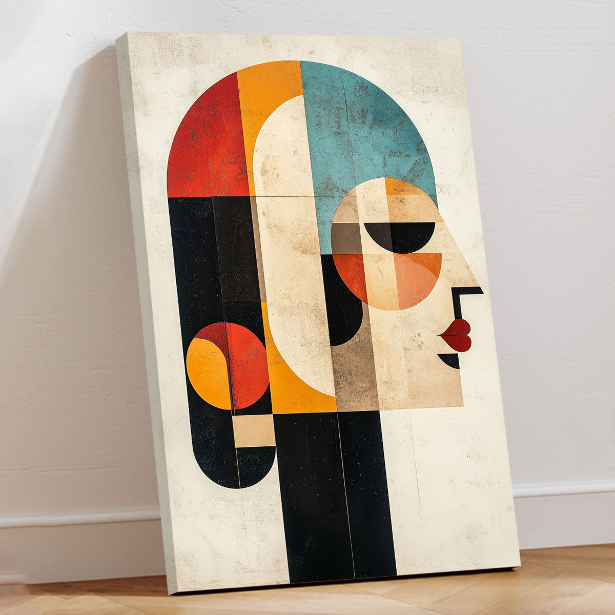 Geometric Art Style Woman Side Profileư