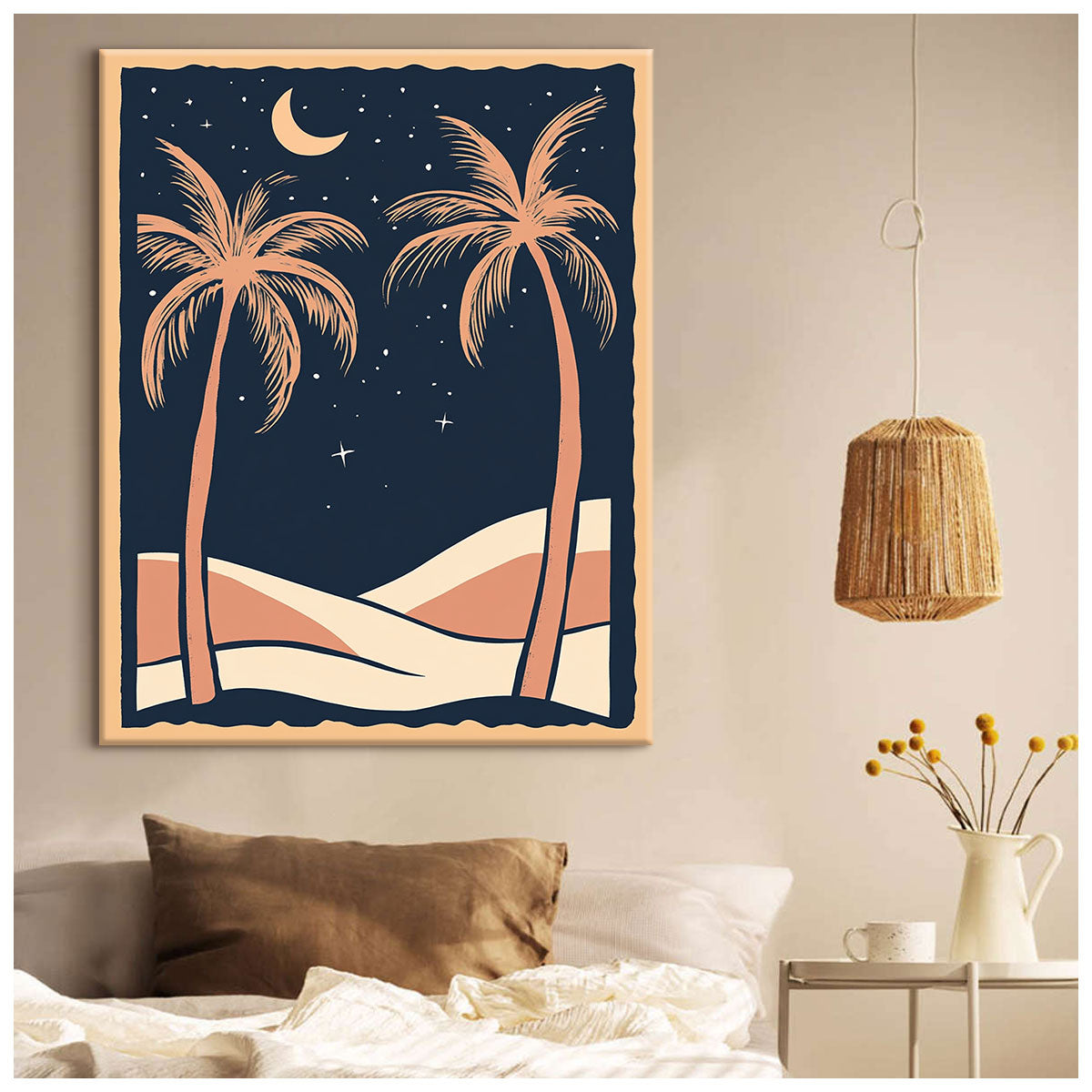Nighttime Beach Art Boho Wall Decor