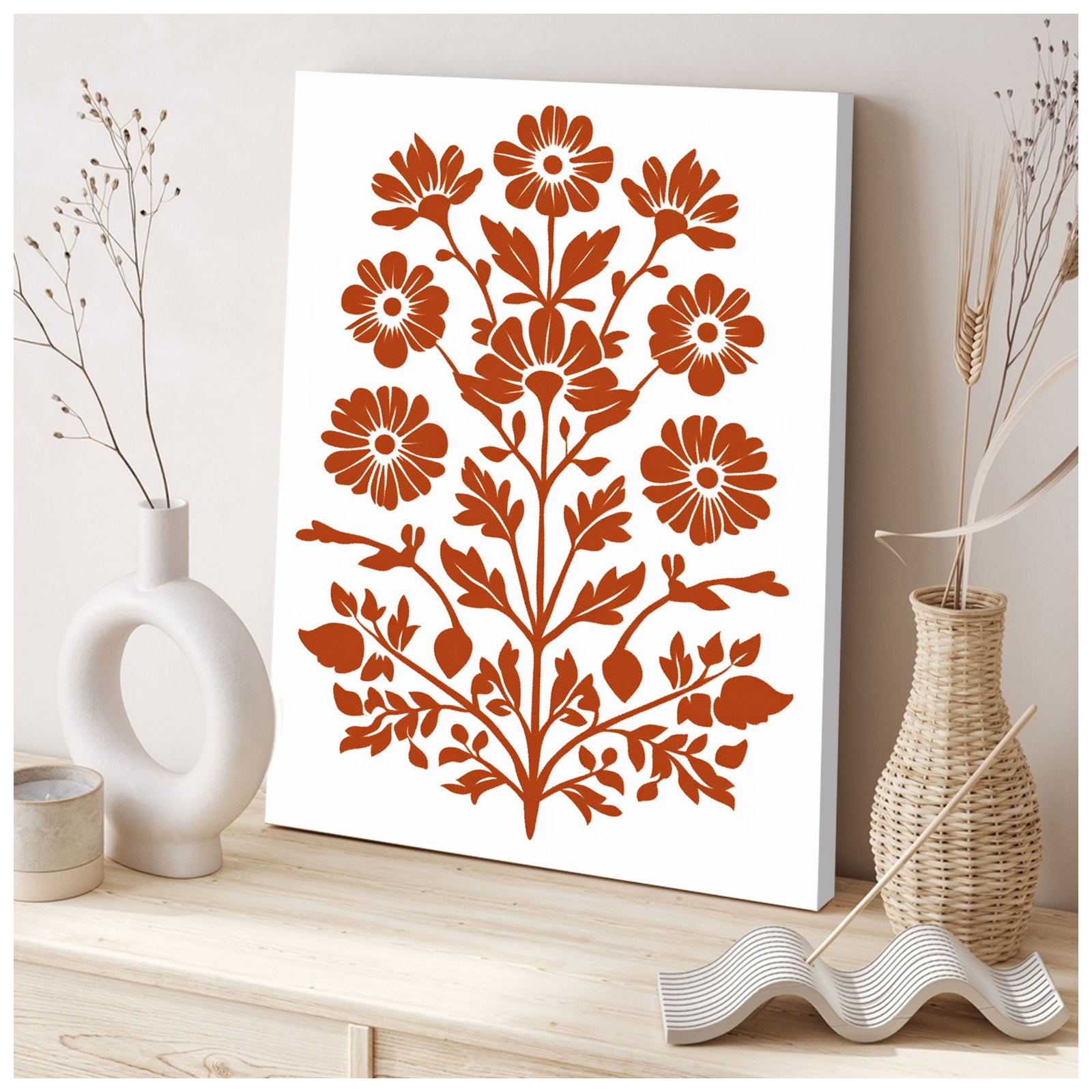 Chic Floral Pattern Boho Wall Decor