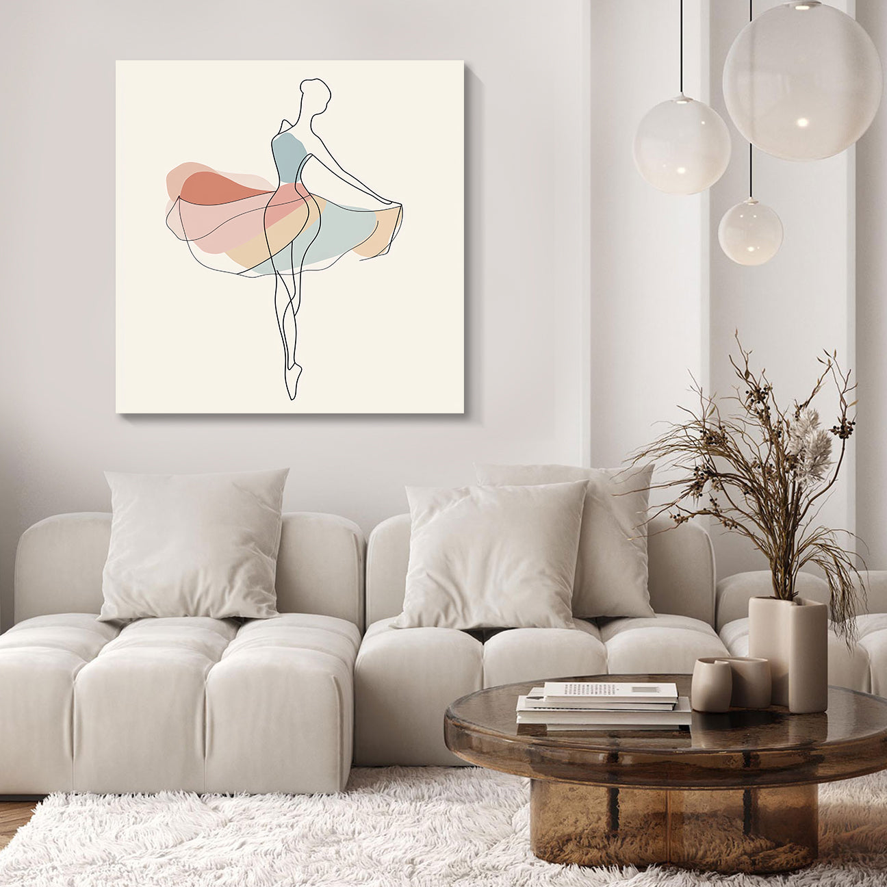 Ballet Dress Minimalist Canvas Wall Art