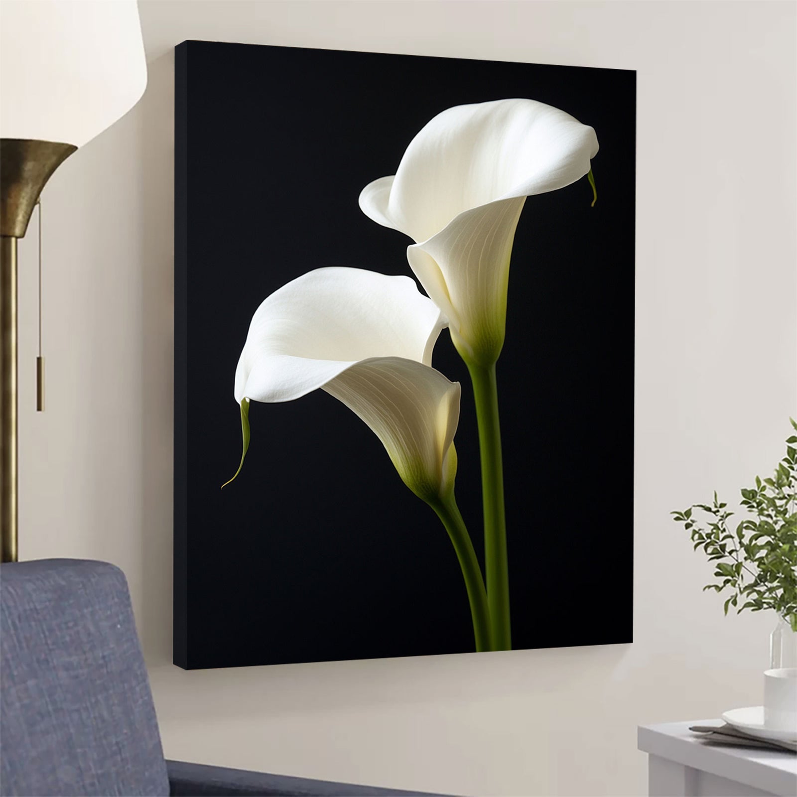Ivory Calla Lily Pair Flower Art