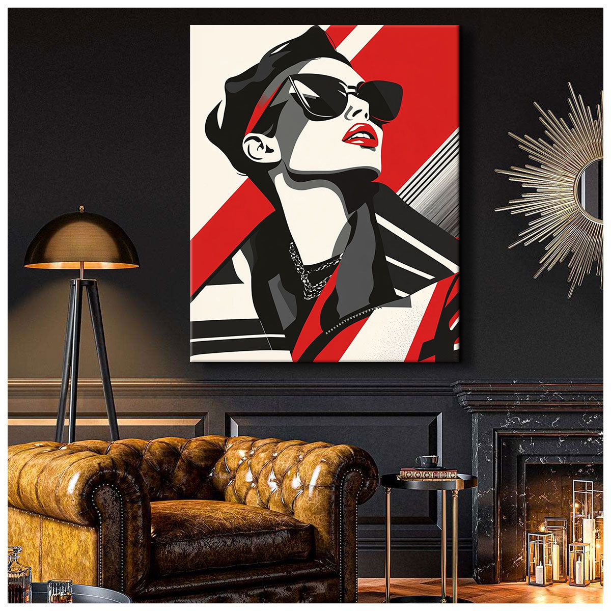 Bold Fashion Model – Modern Vector Art Canvas Print