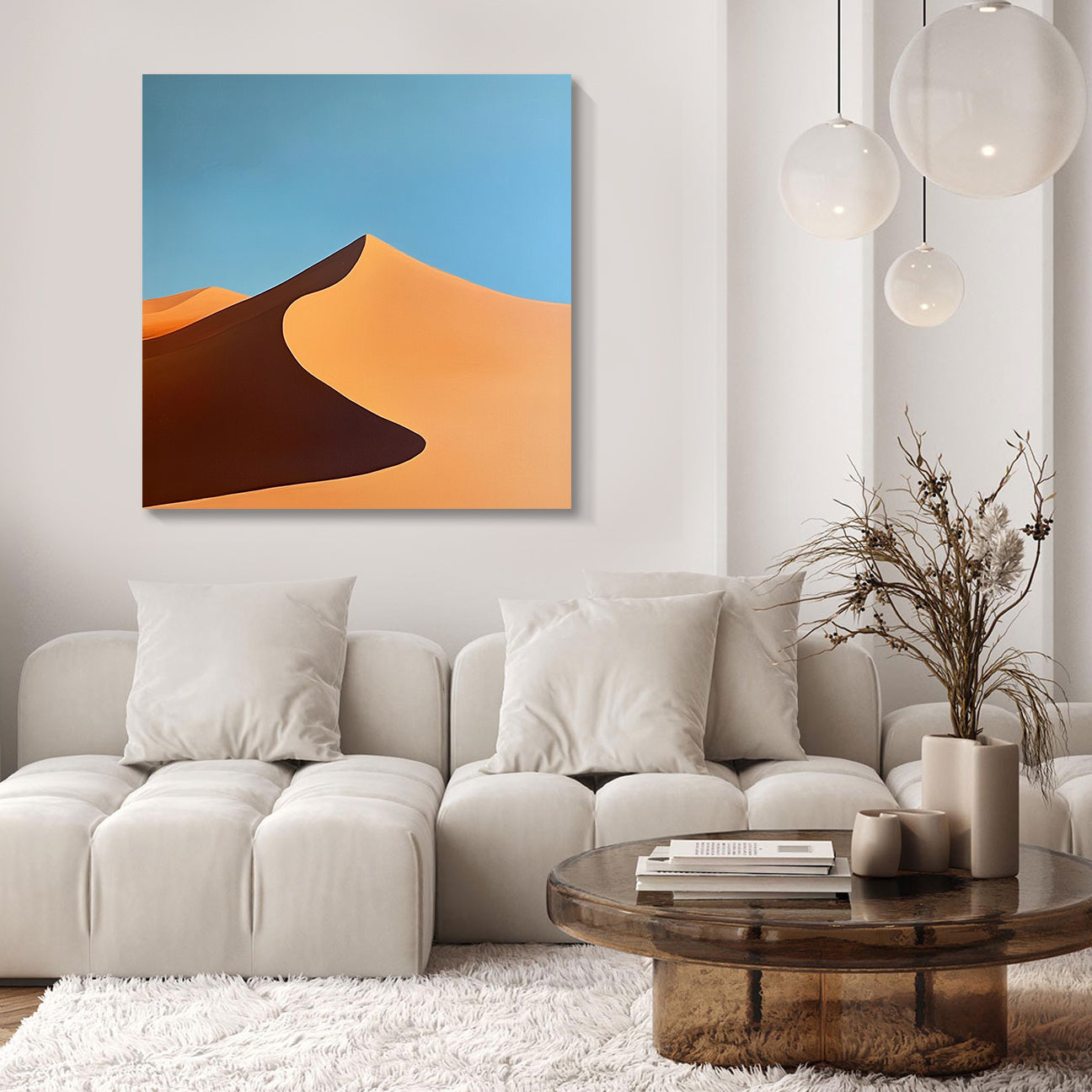 Dune Minimalist Square Canvas Print