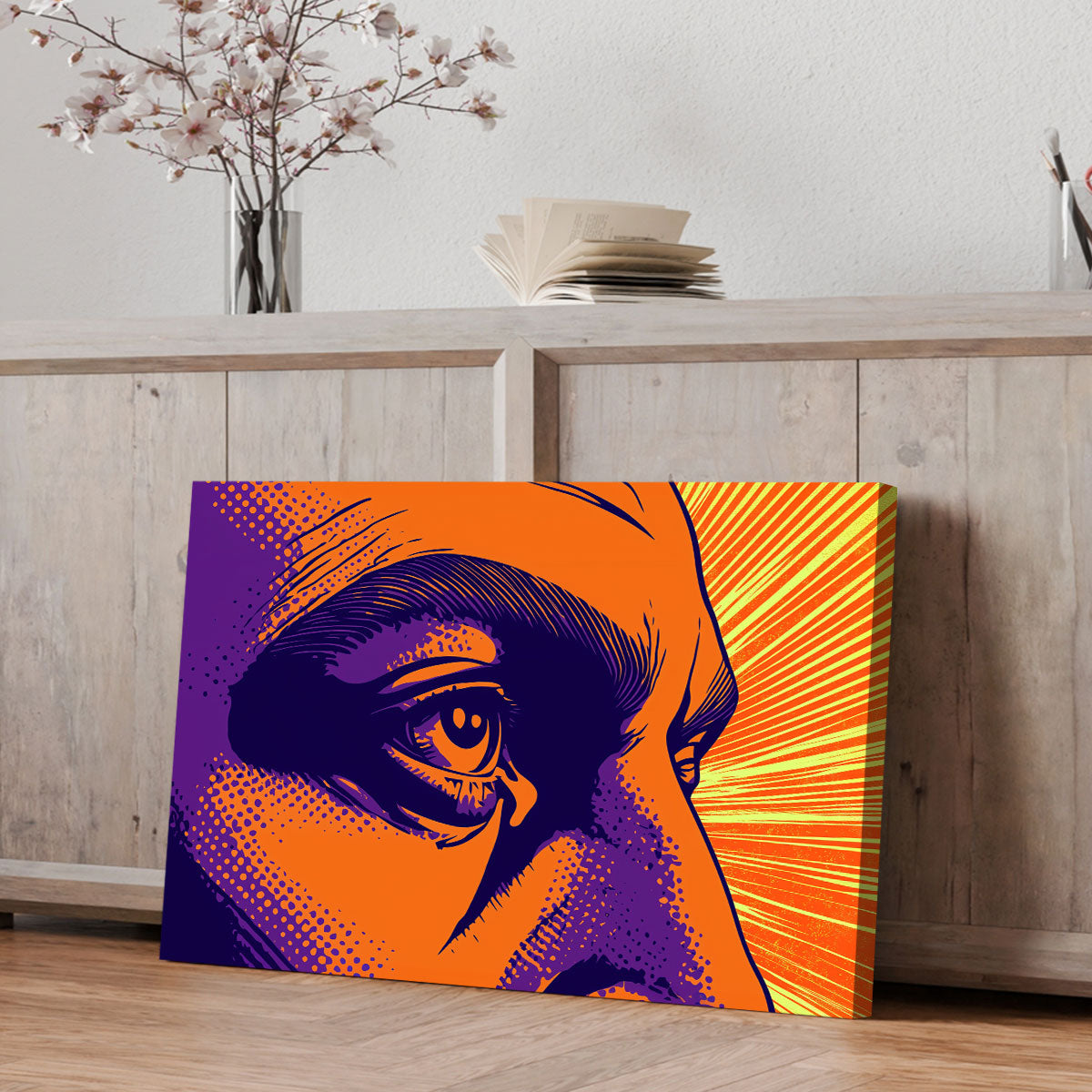 Pop Art Eye Inner Fire Canvas Vintage Artwork