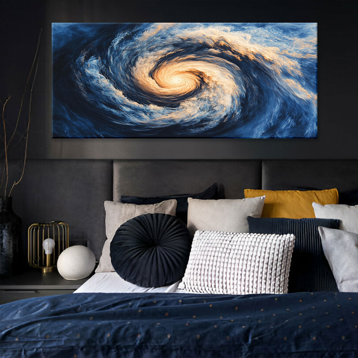 Swirl Impressionism Abstract Canvas Wall Art for Living Room