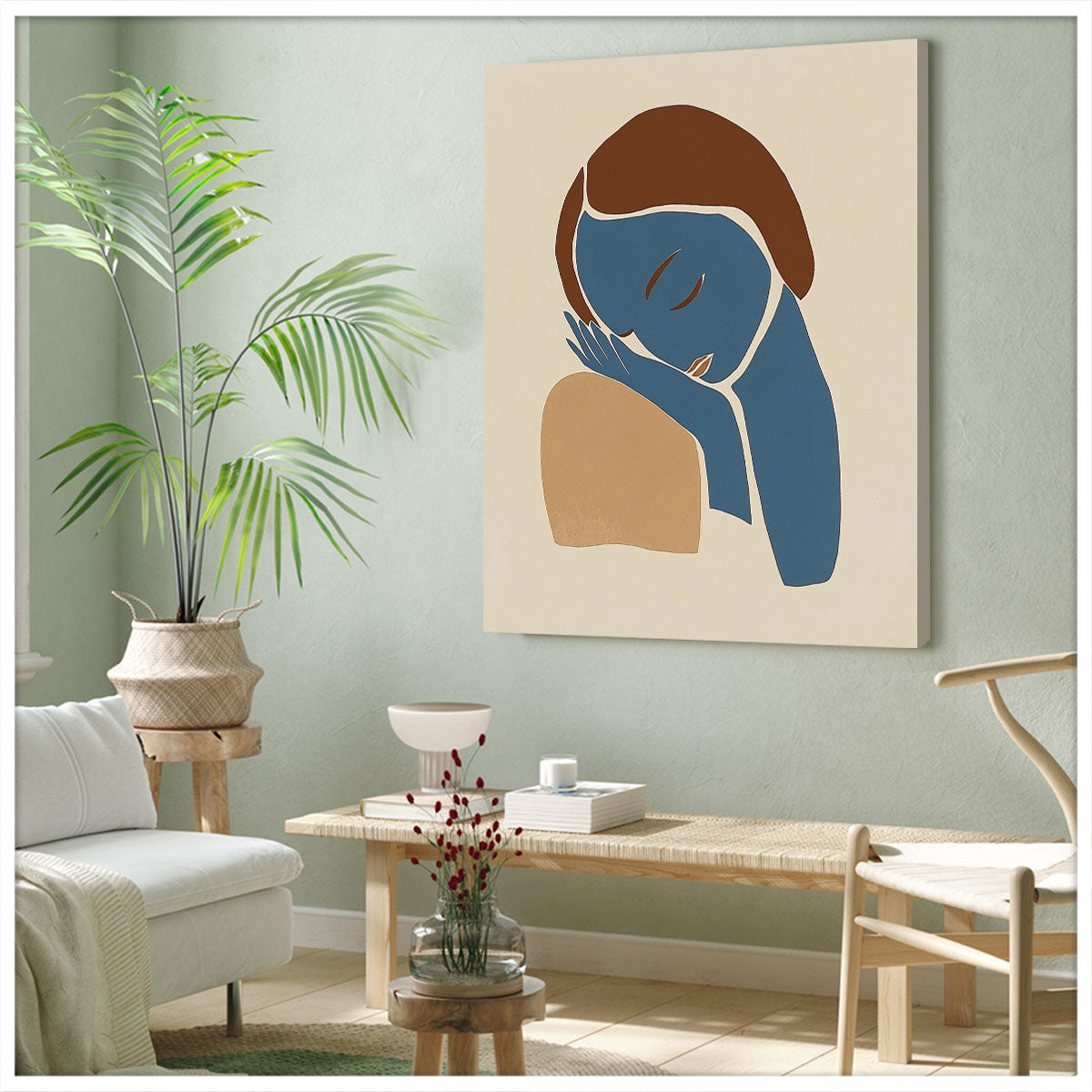Minimalist Female Portrait Abstract Wall Art